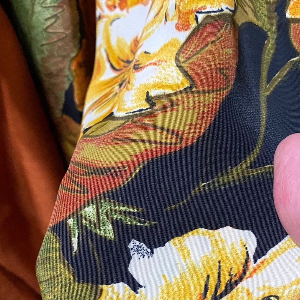 Sue Brett vintage Orange Blazer shell and Floral skirt Pants Set plus size 3X